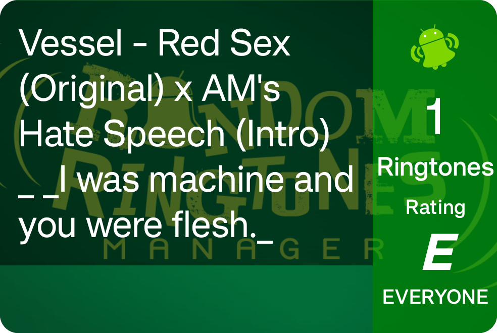 Vessel - Red Sex (Original) x AM's Hate Speech (Intro) _ _I was machine and you were flesh._